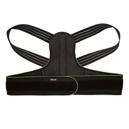 CORRETOR POSTURAL COM AJUSTE TRIPLO MERCUR PRETO M