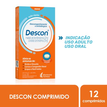 DESCON 12 COMPRIMIDOS REVESTIDOS