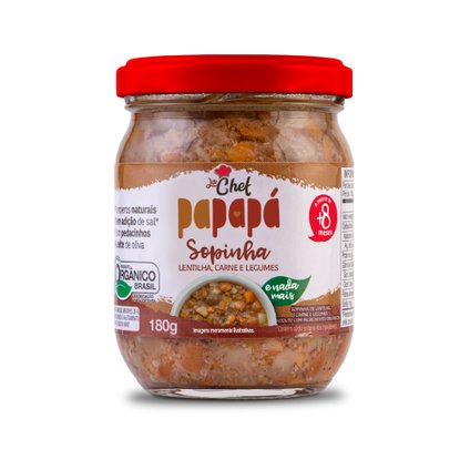 SOPINHA ORGÂNICA PAPAPÁ LENTILHA, CARNE E LEGUMES 180G