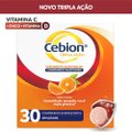CEBION TRIPLA AÇÃO VITAMINA C 1G +ZINCO +VITAMINA D 30 COMPRIMIDOS EFERVESCENTES