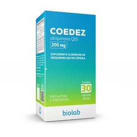 SUPLEMENTO ALIMENTAR COEDEZ UBIQUINONA Q10 200MG BIOLAB COM 30 COMPRIMIDOS