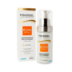 SÉRUM FACIAL ANTI-IDADE FISIOGEL C22% ANTIOXIDANTE E PRÓ-COLÁGENO 30ML