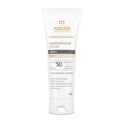 PROTETOR SOLAR ADCOS MOUSSE MINERAL NUDE FPS 50 40G