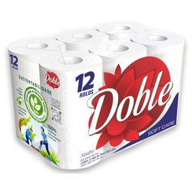 PAPEL HIGIÊNICO DOBLE SOFT FOLHA DUPLA 12 ROLOS 20M CADA