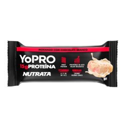 Barra De Proteína Nutrata Yopro Morango Com Chocolate Branco 55g