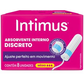 ABSORVENTE INTERNO INTIMUS DISCRETO MÉDIO - 8 UNIDADES