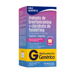 Maleato De Bronfeniramina + Cloridrato De Fenilefrina Neo Química Xarope 2mg/5ml + 5mg/5ml 120ml