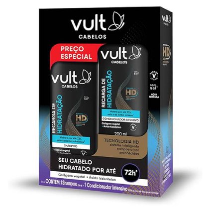 KIT VULT RECARGA DE HIDRATAÇÃO SHAMPOO 200ML + CONDICIONADOR 200ML