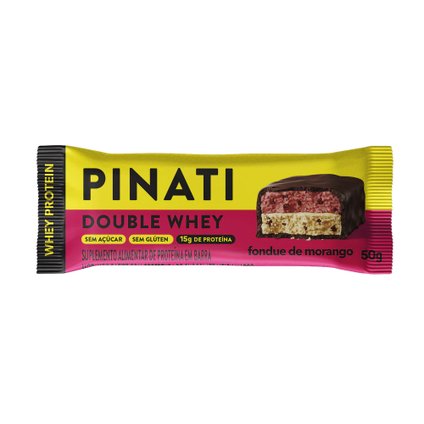 BARRA PINATI DOUBLE WHEY FONDUE DE MORANGO 50G