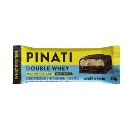 BARRA PINATI DOUBLE WHEY LEITE COM AVELÃ 50G
