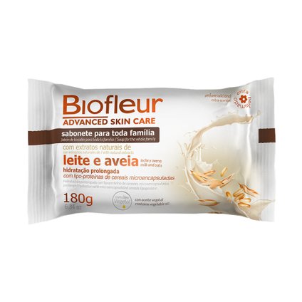 SABONETE EM BARRA BIOFLEUR LEITE E AVEIA 180G