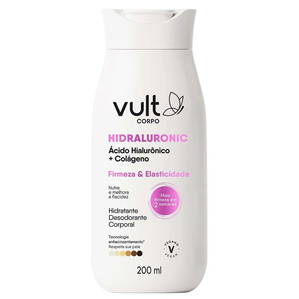 Loção Desodorante Hidratante Corporal Vult Colágeno Vegetal 200ml