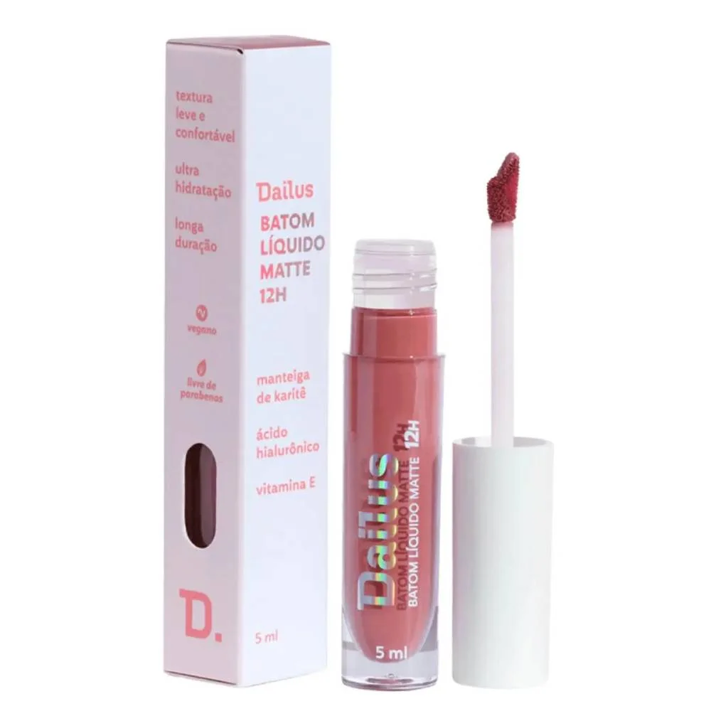 Batom Liquido Dailus Matte 12hrs Nude 5ml
