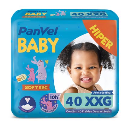 FRALDA PANVEL BABY SOFT SEC XXG COM 40 UNIDADES