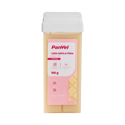 CERA DEPILATÓRIA CORPORAL PANVEL CHOCOLATE BRANCO REFIL 100G