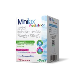 Minilax Pediatrico Sorbitol 714mg + Laurilsulfato De Sódio 7,70mg Solução Retal 7 Bisnagas