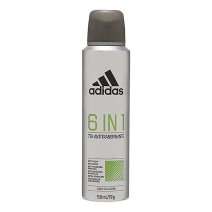 DESODORANTE ANTITRANSPIRANTE AEROSSOL ADIDAS MASCULINO 6 IN 1 150ML