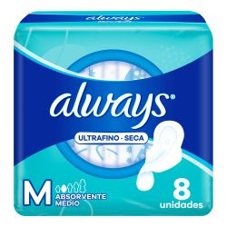 Absorvente Always Ultrafino C/ Abas C/ 8 Unid