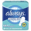 ABSORVENTE ALWAYS ULTRAFINO TAM M COM ABAS 8 UNIDADES