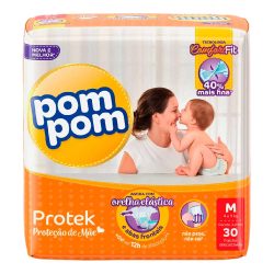 Fralda Pom Pom Protek Proteção De Mãe Jumbo M Com 30 Unidades