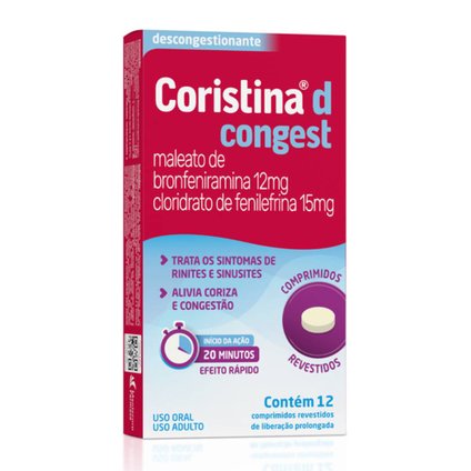 DESCONGESTIONANTE CORISTINA D CONGEST 12 COMPRIMIDOS