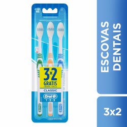 Kit Escova Dental Oral-b 123 Classic 3 Unidades