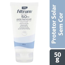 PROTETOR SOLAR FACIAL PELE SENSÍVEL FPS50 LIBBS FILTRUM SENSI 50G
