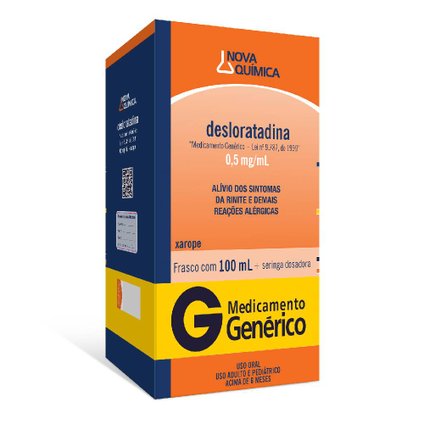 DESLORATADINA 0,5MG/ML XAROPE 100ML NOVA QUÍMICA GENÉRICO