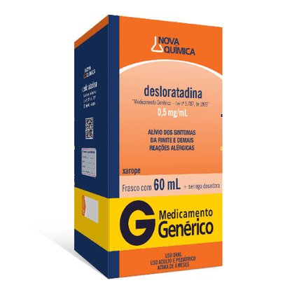 DESLORATADINA 0,5MG/ML XAROPE 60ML NOVA QUÍMICA GENÉRICO