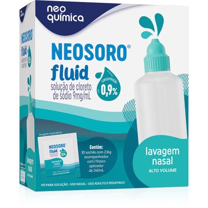 NEOSORO FLUID 0,9% 30 SACHÊS + FRASCO 240ML