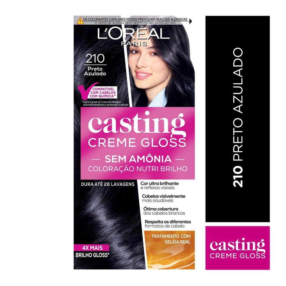 Tinta De Cabelo Casting Creme Gloss De L Or Al Paris Preto Azulado G Panvel Farm Cias