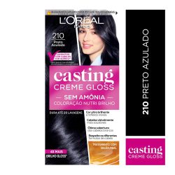 Tintura Sem Amônia Casting Creme Gloss De L'oréal Paris 210 Preto Azulado