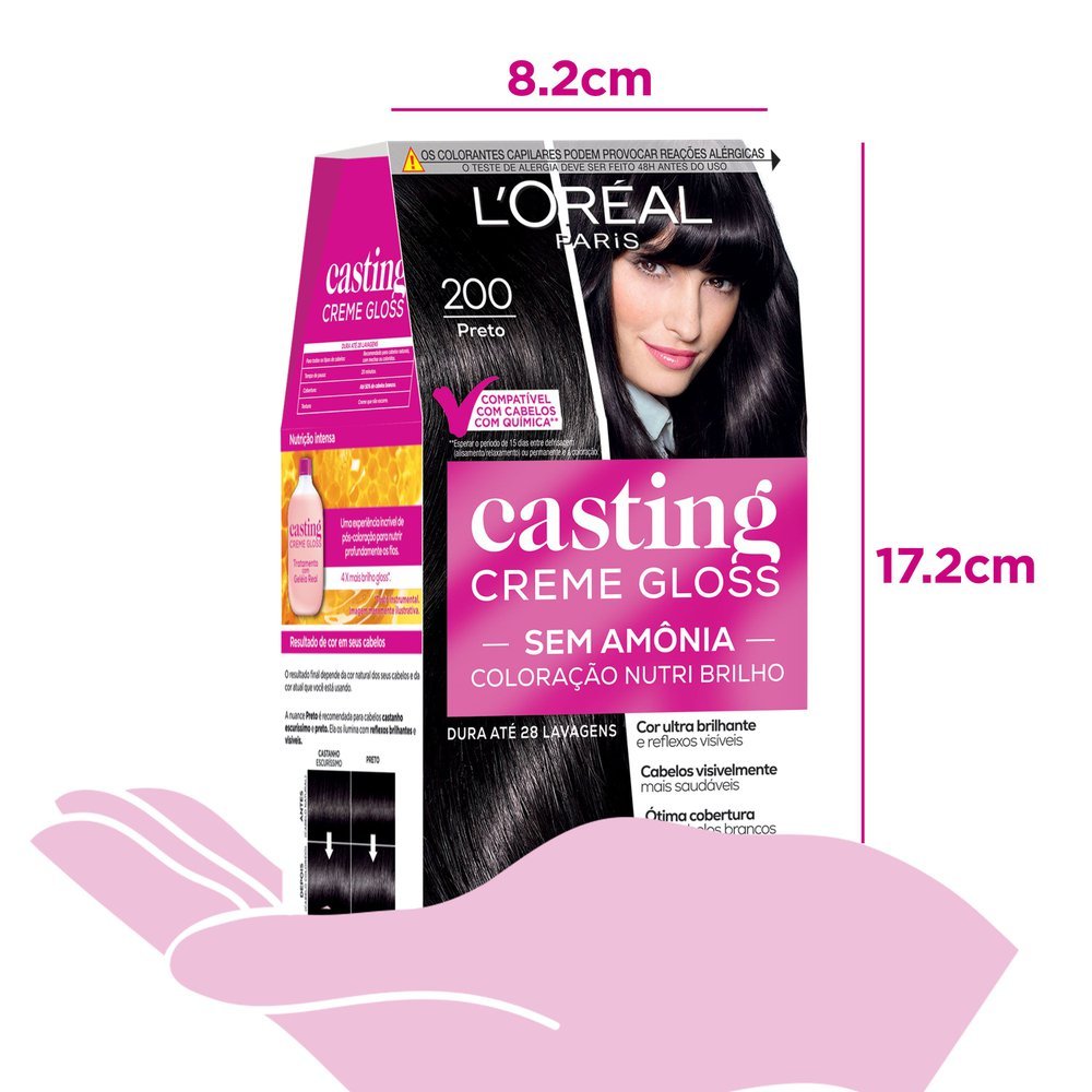 Tinta De Cabelo Casting Creme Gloss De Loréal Paris 200 Preto 246g Panvel Farmácias 9840