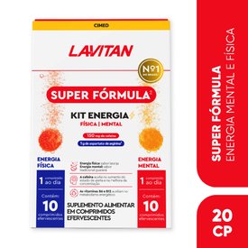 KIT SUPER FÓRMULA ENERGIA FÍSICA + ENERGIA MENTAL LAVITAN 10 COMPRIMIDOS EFERVESCENTES CADA