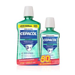 Kit Enxaguante Bucal Cepacol Menta Ice Sem Álcool 750ml