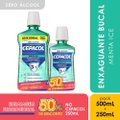 KIT ENXAGUANTE BUCAL CEPACOL MENTA ICE SEM ÁLCOOL 750ML