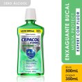 ENXAGUANTE BUCAL CEPACOL EXPERT MENTA PROTECT COM FLÚOR SEM ÁLCOOL PAGUE 350ML LEVE 500ML