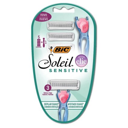APARELHO DE DEPILAR BIC SOLEIL CLIC SENSITIVE 1UN+5CARGAS