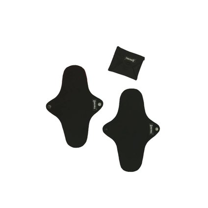 KIT DE ABSORVENTES REUTILIZÁVEIS HERSELF PRETO COM 3 MÉDIOS PRETOS
