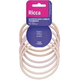 ELASTICO PARA CABELO RICCA VOLUME HAIR BLONDE 2MM COM 6 UNIDADES