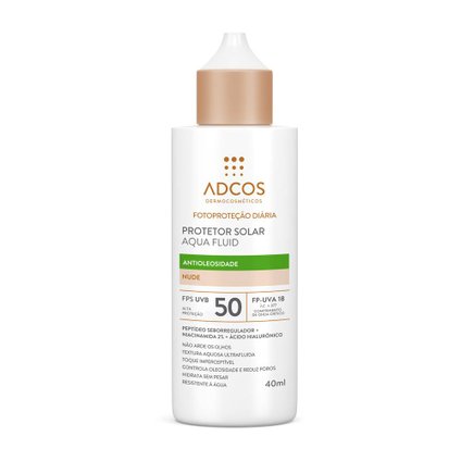 PROTETOR SOLAR FACIAL ADCOS AQUA FLUID FPS50 COR NUDE 40ML