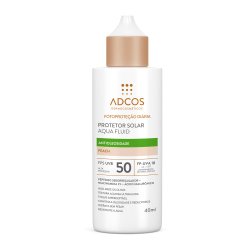 Protetor Solar Facial Adcos Aqua Fluid Antioleosidade Peach Fps50 40ml