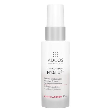SÉRUM FACIAL ANTI-IDADE ADCOS CONCENTRADO HYALU 6 ÁCIDO HIALURÔNICO 3% + ÁCIDO POLIGLUTÂMICO 1% 30ML