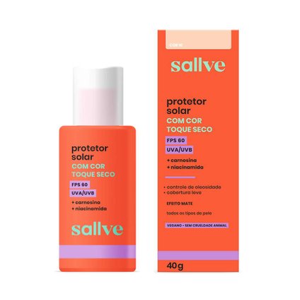 PROTETOR SOLAR FACIAL SALLVE COR 10 FPS60 40G 