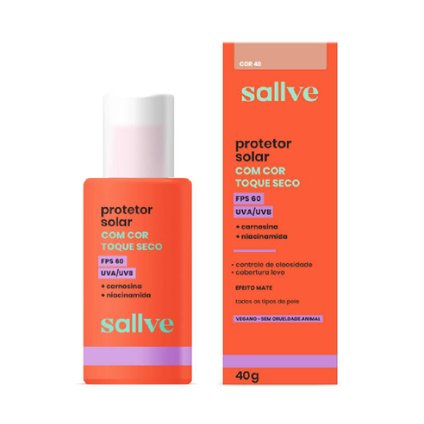 PROTETOR SOLAR FACIAL SALLVE COR 40 FPS60 40G