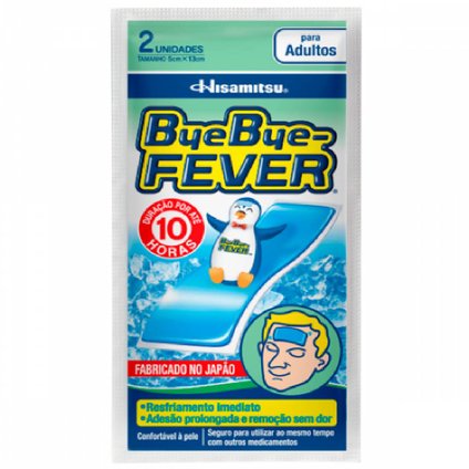COMPRESSA PARA ALIVIO DE FEBRE BYE BYE FEVER ADULTOS COM 2 UNIDADES