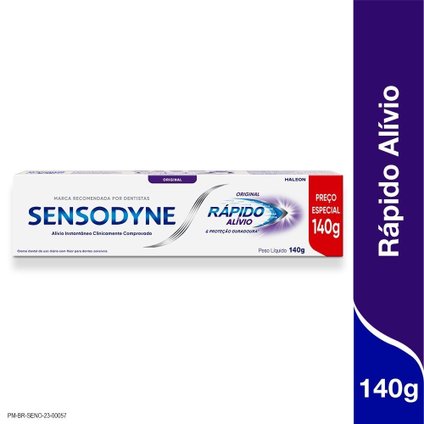 CREME DENTAL SENSODYNE RÁPIDO ALÍVIO PARA DENTES SENSÍVEIS EM 60 SEGUNDOS 140G