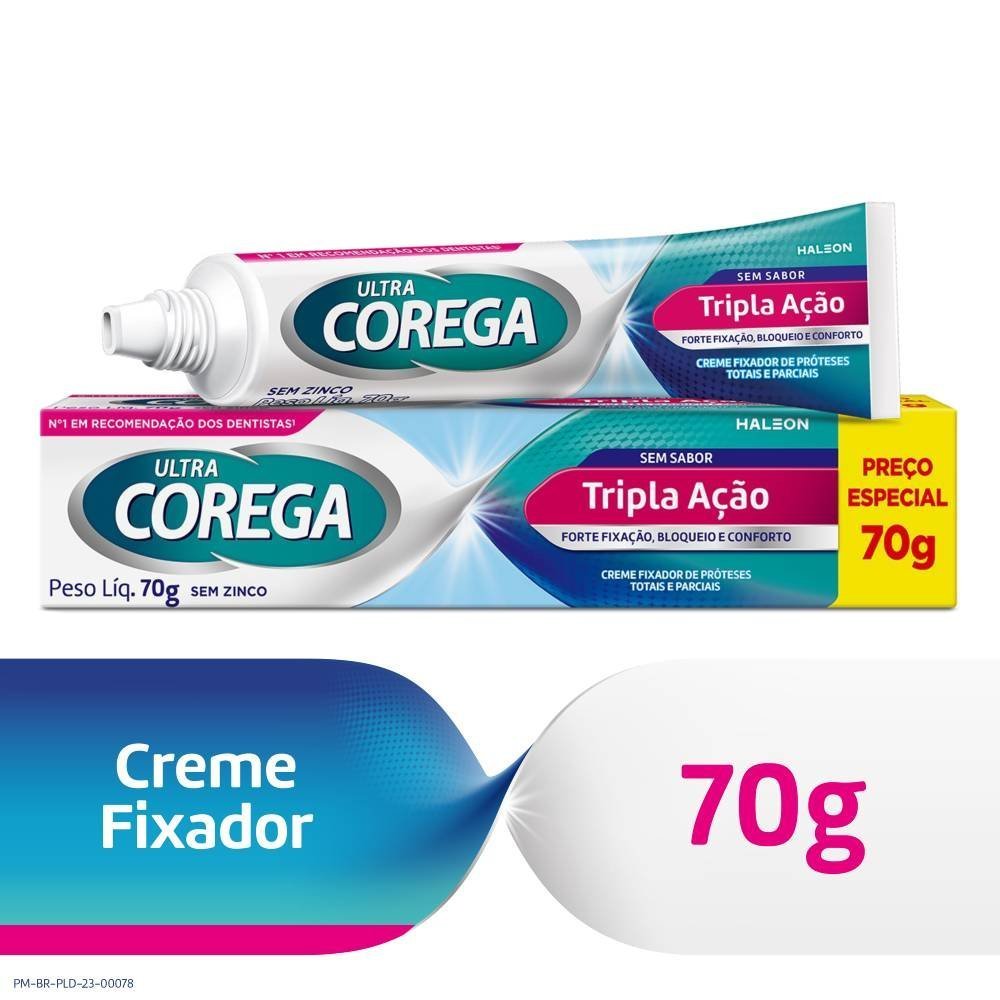 Creme Fixador De Prótese Corega Ultra Tripla Ação 70g - PanVel Farmácias