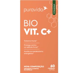 Suplemento Alimentar Bio Vit C+ Puravida Com 60 Cápsulas Gelatinosas