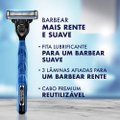 KIT APARELHO DE BARBEAR GILLETTE MACH3 AQUA GRIP REGULAR + 3 CARGAS